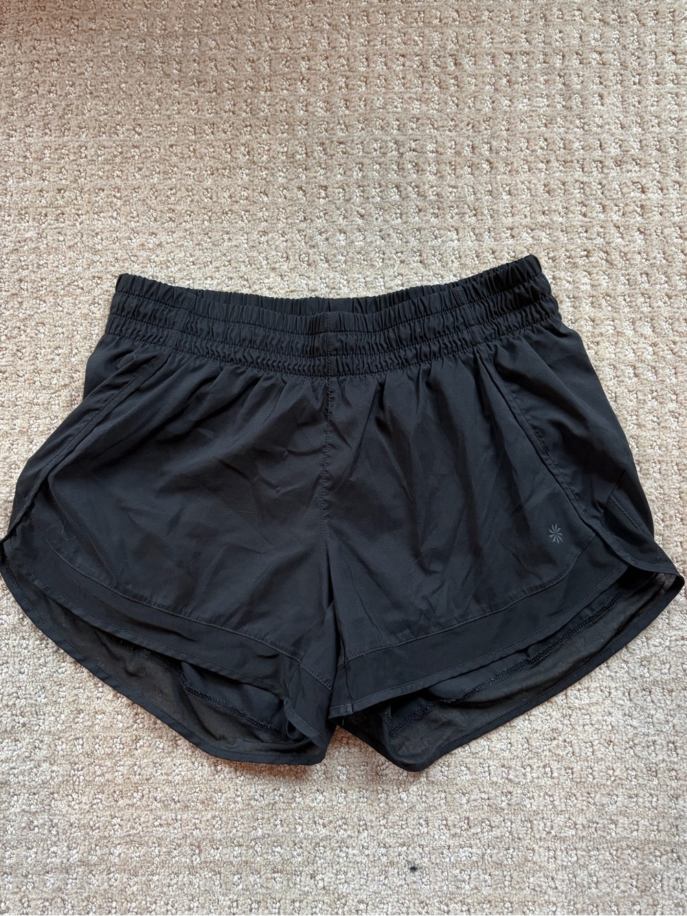 Black Athleta Racer Run 4” Shorts